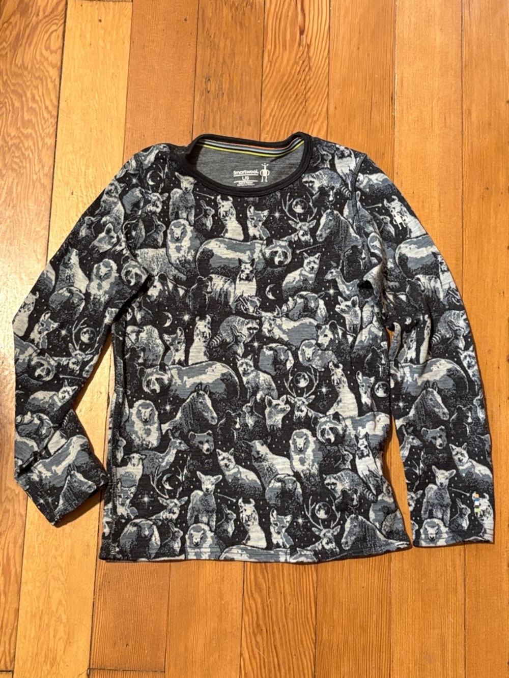 Smartwool Black & White Forest Animal Long Sleeve Tee
